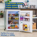 Under Counter Larder Fridge 127L Adjustable Thermostat White Reversible Door - Image 4