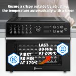 Air Fryer Oven 30L 1800W With Rotisserie 20-In-1 Dual Cook Black - Image 4