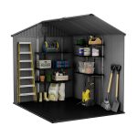 Garden Storage Shed 6 X 8 Ft Grey Resin Double Doors - Image 8