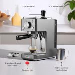 Espresso Machine 15 Bar Pump Milk Frother Silver - Image 6