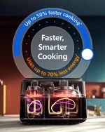 Dual Air Fryer 9L 2750W 13 Presets Digital Touchscreen Black & Silver - Image 5