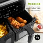 Dual Basket Air Fryer 9L 2400W 8 Presets Sync Function Black - Image 6