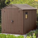 Resin Garden Storage Shed 8 X 6 Ft Brown Double Doors Lockable - Image 2