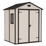 Garden Storage Shed 6 X 5 Ft Beige Resin Double Doors