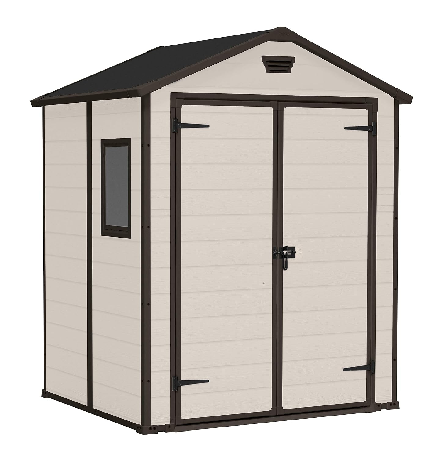 81jioQEh4TL._SL1500_026d6fc6-b9be-45a5-842f-9243b209586b.jpg Garden Storage Shed 6 X 5 Ft Beige Resin Double Doors - Image 1