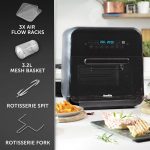Air Fryer Oven 10L 2000W Digital Touch Fry Bake Dehydrate Black Grey - Image 6
