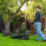 Cordless Lawn Mower 32cm 35L Grass Bag Mulch Plug Green - Image 7
