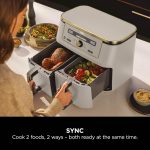 Dual Zone Digital Air Fryer 9.5L 6-in-1 Stone Gold - Image 3