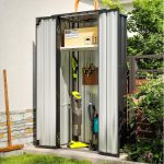Vertical Garden Storage Shed 29.5 X 17.3 X 68.3 In Black Galvanized Steel - Image 8