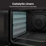 Electric Cooker 69L/43L Double Oven Air Fry Mode Ceramic Hob Black - Image 9