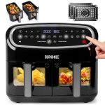 Digital Dual Zone Air Fryer 10L 2400W 10 Presets Black/Silver - Image 10