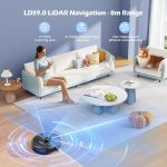 Robot Vacuum And Mop 5500Pa LiDAR Navigation 5 Maps Black - Image 3