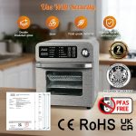 Air Fryer Oven 15L 1700W 10-in-1 Digital Knob Silver - Image 5