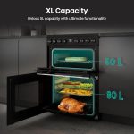 Electric Cooker 130L Double Oven Ceramic Hob A Rated Black - Image 6