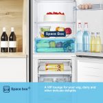 Freestanding Fridge Freezer 252L 50/50 No Frost LED Silver - Image 8