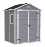 Garden Storage Shed 4 X 3 Ft Grey Resin Hinged Doors - Image 10