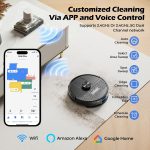 Robot Vacuum And Mop 5500Pa LiDAR Navigation 5 Maps Black - Image 5