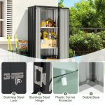 Vertical Garden Storage Shed 29.5 X 17.3 X 68.3 In Black Galvanized Steel - Image 7