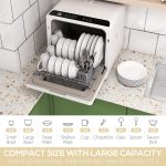 Table Top Dishwasher 6L Built-In Tank 4 Place Settings Touch Control White - Image 3