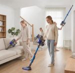 Cordless Stick Vacuum 0.8L 22.2V 150W 2-in-1 Handheld Upright Blue - Image 4