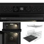 Electric Cooker 69L/43L Double Oven Air Fry Mode Ceramic Hob Black - Image 4