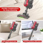 Cordless Stick Vacuum Cleaner 450W 45kPa Suction 60min Runtime Red - Image 7