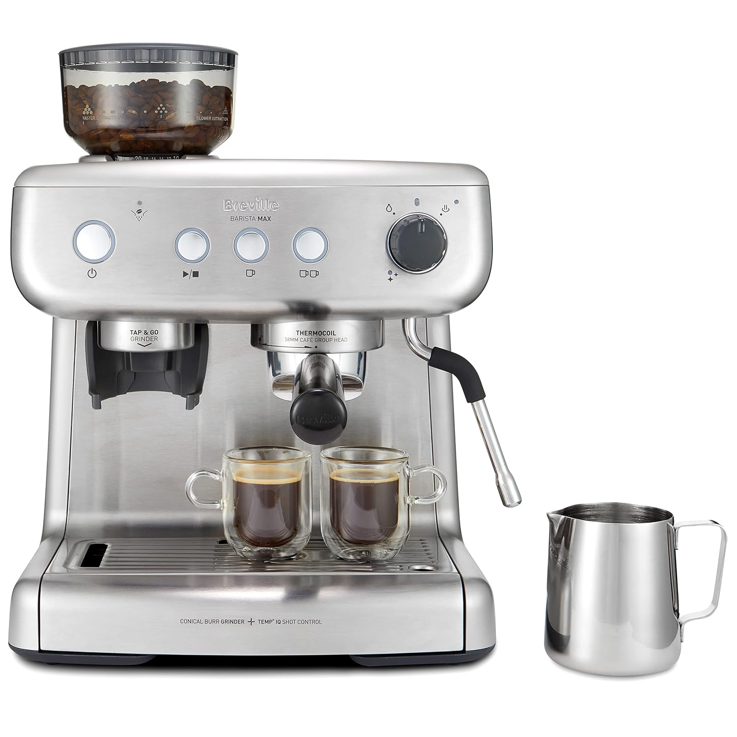 81sygB8OKmL._SL1500.jpg Espresso Machine 2.8L 15 Bar Integrated Grinder Stainless Steel - Image 1