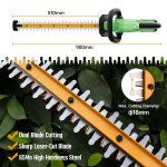 Cordless Hedge Trimmer 510mm 1200RPM 18mm Pruning Capacity Green - Image 3