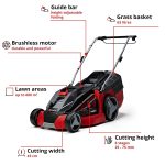 Cordless Lawn Mower 43cm 63L Grass Box 6 Heights Mulching 36V 2 Batteries 2 Chargers - Image 3