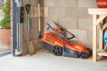 Corded Wheeled Lawn Mower 32cm 1300W 30L Grass Box Orange Grey - Image 7