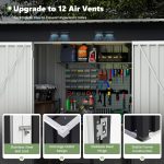 Metal Garden Storage Shed 8 X 4 Ft Dark Grey Alloy Steel Lockable Door - Image 7