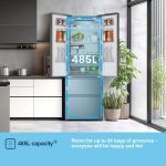 Freestanding French Door Fridge Freezer 485L Total No Frost Silver - Image 5