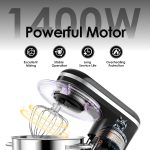 Stand Mixer 6.2L 1400W 6 Speed Tilt-Head Black - Image 5
