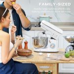 Stand Mixer 1400W 5L 6 Speeds Pulse Setting Stainless Steel Bowl White - Image 8