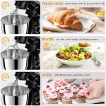 Stand Mixer 1500W 5.5L Tilt-Head 10 Speeds Stainless Steel Bowl Black - Image 2