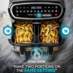Digital Dual Zone Air Fryer 10L 2400W 10 Presets Black/Silver - Image 4