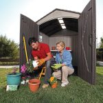 Outdoor Garden Storage Shed 7 X 7 Ft Beige Plastic Steel Frame - Image 4