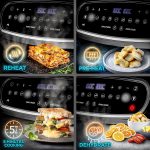Digital Dual Zone Air Fryer 10L 2400W 10 Presets Black/Silver - Image 6