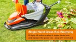 Corded Electric Hover Lawn Mower 1800W 36cm 26L 4 Heights Orange Grey - Image 6