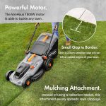Corded Electric Hover Lawn Mower 1800W 43cm 52L 5 Heights Orange Grey - Image 2