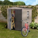 Resin Garden Storage Shed 6 X 6 Ft Beige Double Doors Lockable - Image 6