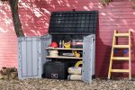 Outdoor Garden Storage Shed 880L Top And Front Opening Light Grey - Image 4