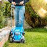 Corded Electric Lawn Mower 33cm 1300W 30L Grass Box 3 Heights Blue - Image 9
