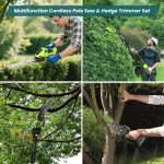Pole Hedge Trimmer And Chainsaw Set 7.05Ft Extension 2x4.0Ah Battery Black - Image 9