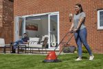 Electric Hover Lawn Mower 1400W 25cm 3 Heights 10m Cable Orange Grey - Image 3