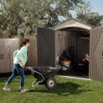 Outdoor Garden Storage Shed 7 X 7 Ft Beige Plastic Steel Frame - Image 5