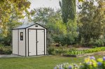 Outdoor Garden Storage Shed 6x8ft Double Doors Beige Brown - Image 3