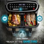 Digital Dual Zone Air Fryer 10L 2400W 10 Presets Black/Silver - Image 5