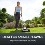 Cordless Electric Lawnmower 25cm 10in 5200RPM 18V 30 Mins Runtime Grey Green White - Image 2