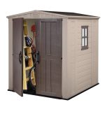 Resin Garden Storage Shed 6 X 6 Ft Beige Double Doors Lockable